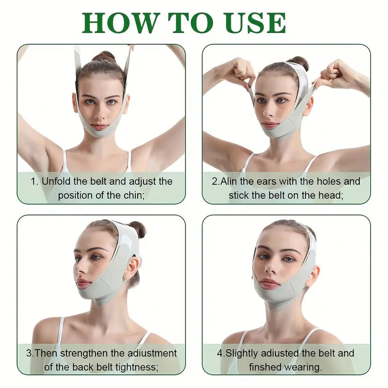 Adjustable V-Line Face Lifting Mask - Breathable, Reusable, Chin Reduction, Jawline Shaping
