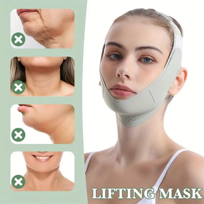 Adjustable V-Line Face Lifting Mask - Breathable, Reusable, Chin Reduction, Jawline Shaping