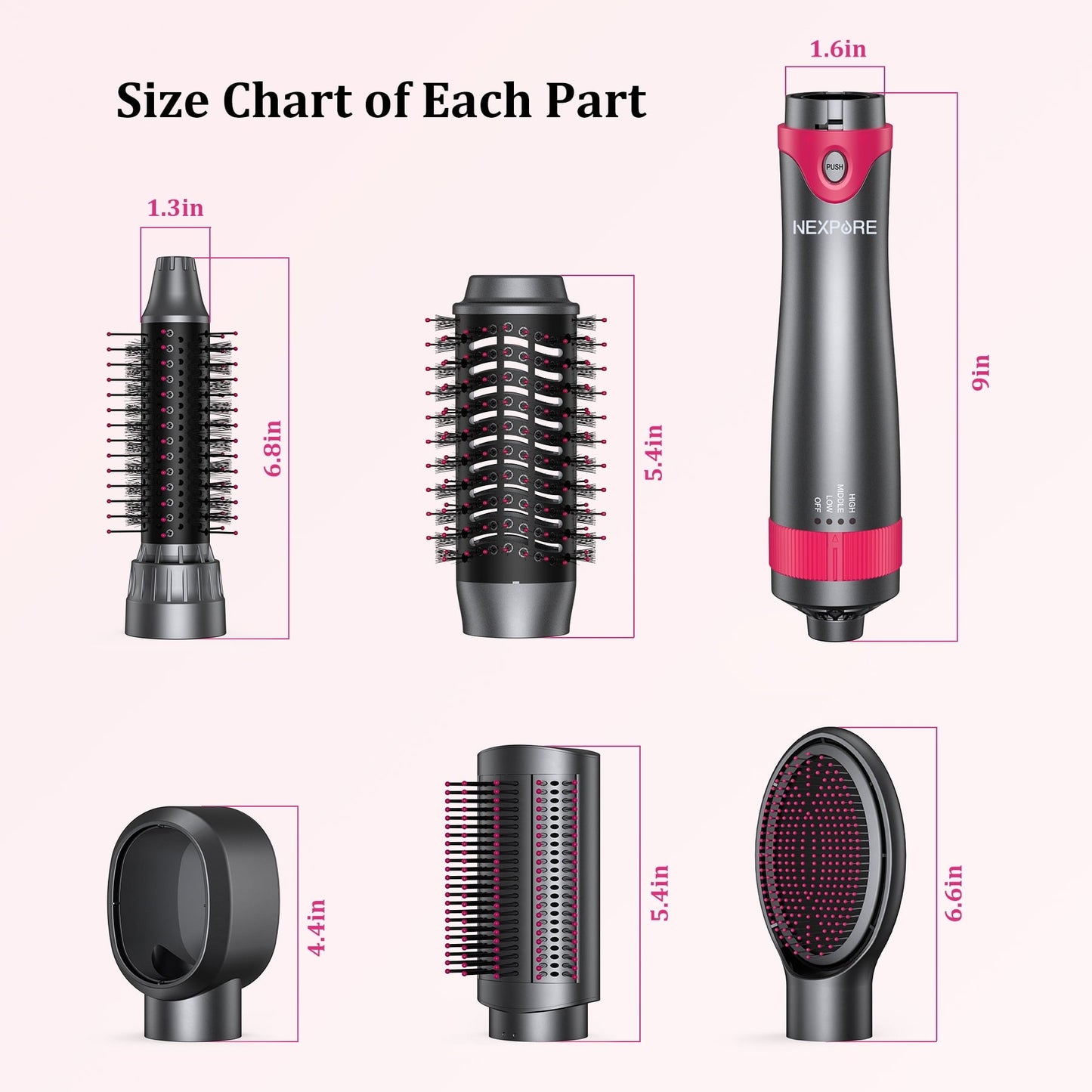 All-in-One Hot Air Brush – Dryer, Curler, Straightener & Volumizer